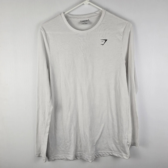 NWOT Gymshark Women's White Long Sleeve Relaxed Fit T-Shirt Size Small - Picture 1 of 5
